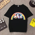 Star Tong Liya Unicorn Rainbow Pony T-shirt Loose Short-sleeved 2022 Spring and Summer New for Men and Women Couple