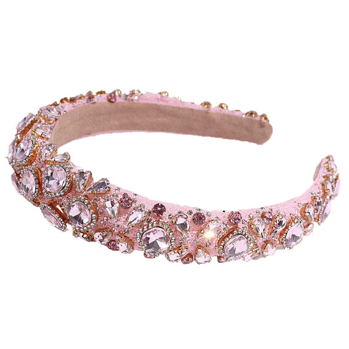 Cross-border Heavy Industry Luxury Full Diamond High-end Sense Headband Hair Accessories Fashion Temperament High Cranial Top Pressure Hair Headband Headwear for Women