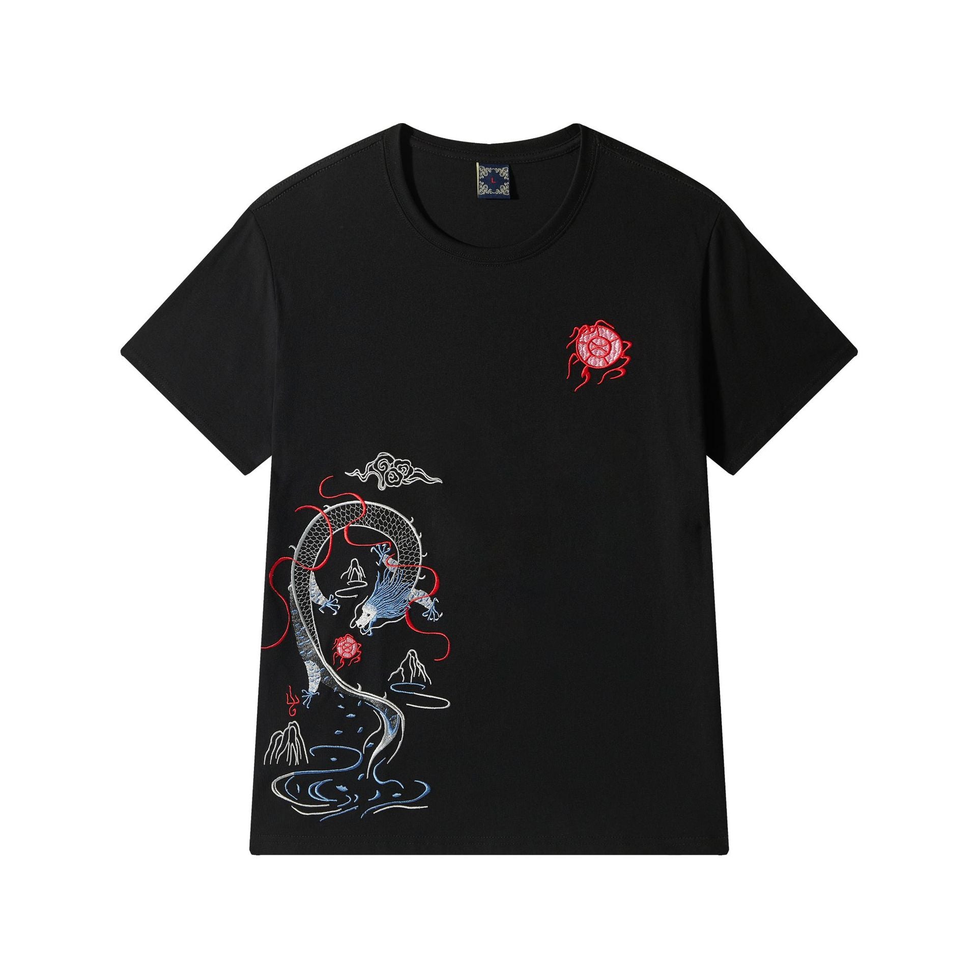 Summer New Embroidered Short-Sleeved T-Shirts for Young Men, Cotton Loose Round Neck Trendy T-Shirts for Men, Ready for Delivery