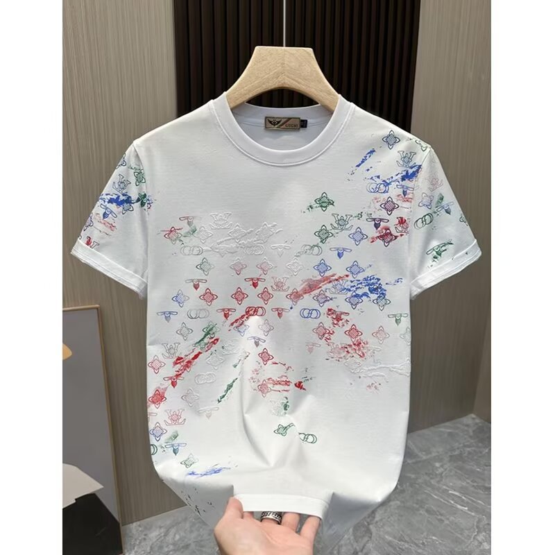 New Short-Sleeved T-Shirt Men's Summer Korean Style Trendyy Simple Half-Sleeved Tops Hong Kong Style Loose Casual Trendyy Brand T-Shirts