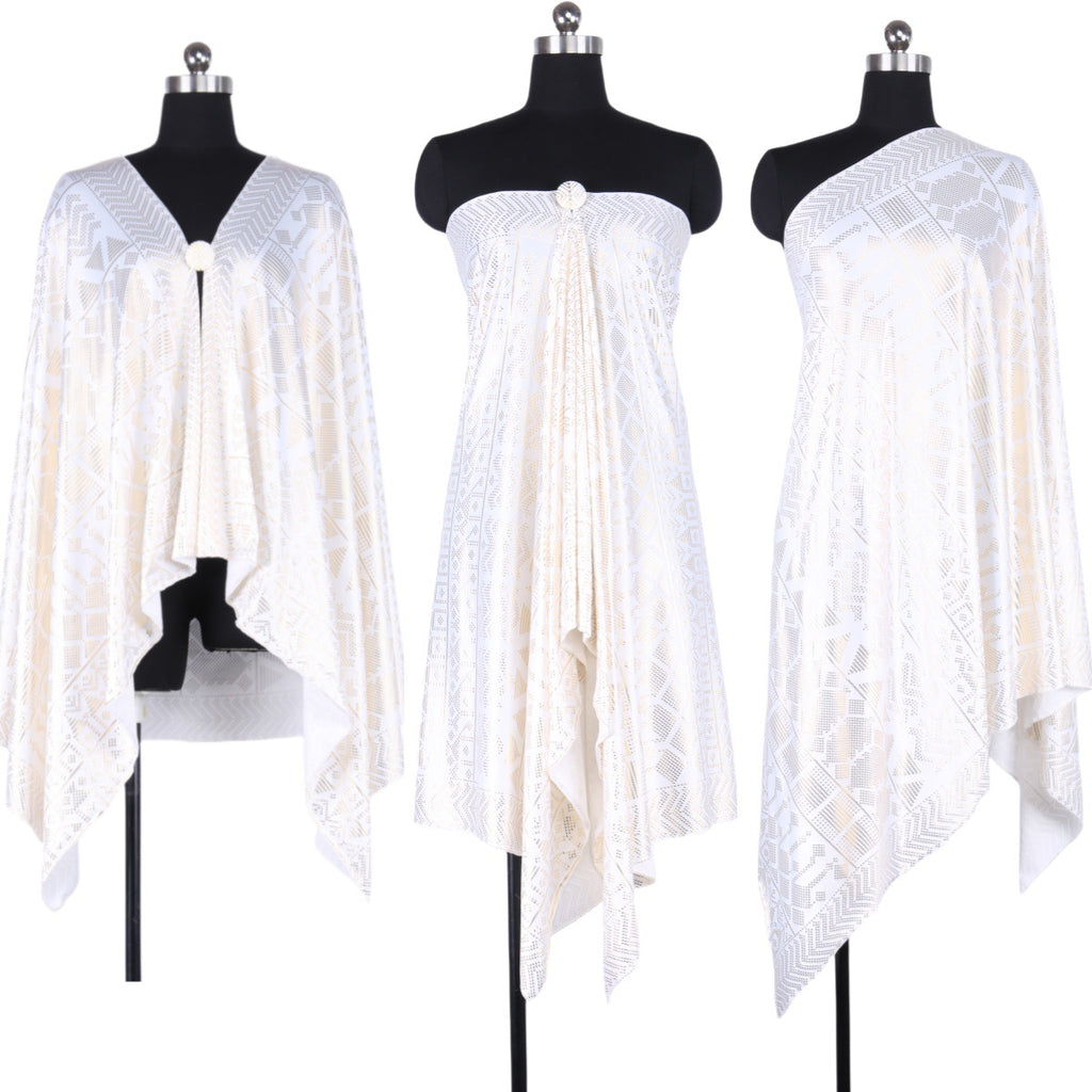 Foreign trade cross-border explosions retro tin foil gold gorgeous shawl four seasons all-match dustproof soft high-elastic women's scarf