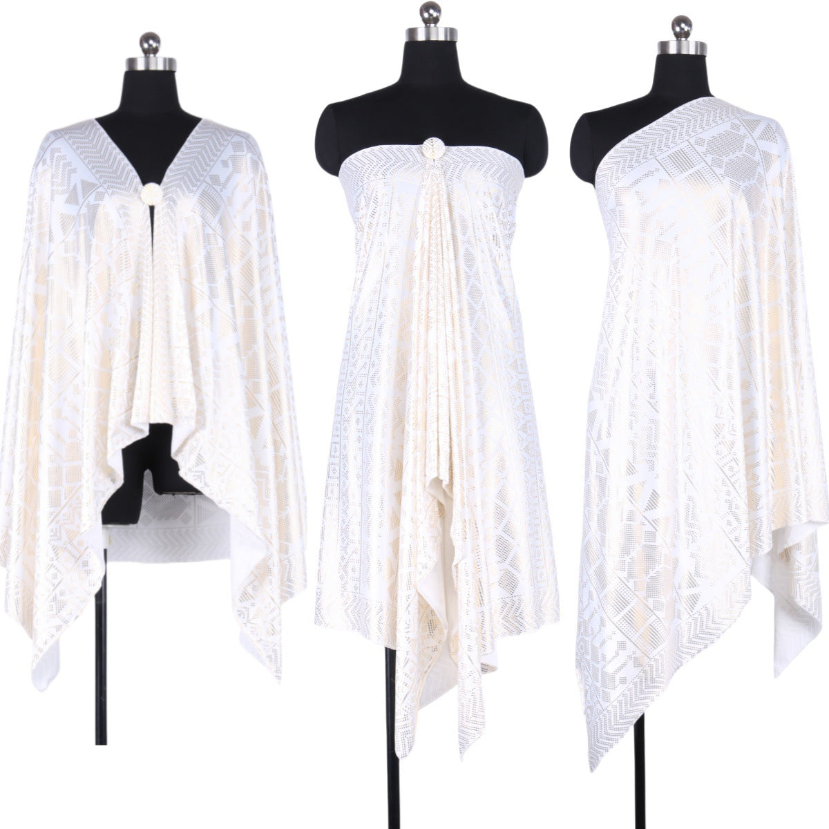 Foreign trade cross-border explosions retro tin foil gold gorgeous shawl four seasons all-match dustproof soft high-elastic women's scarf