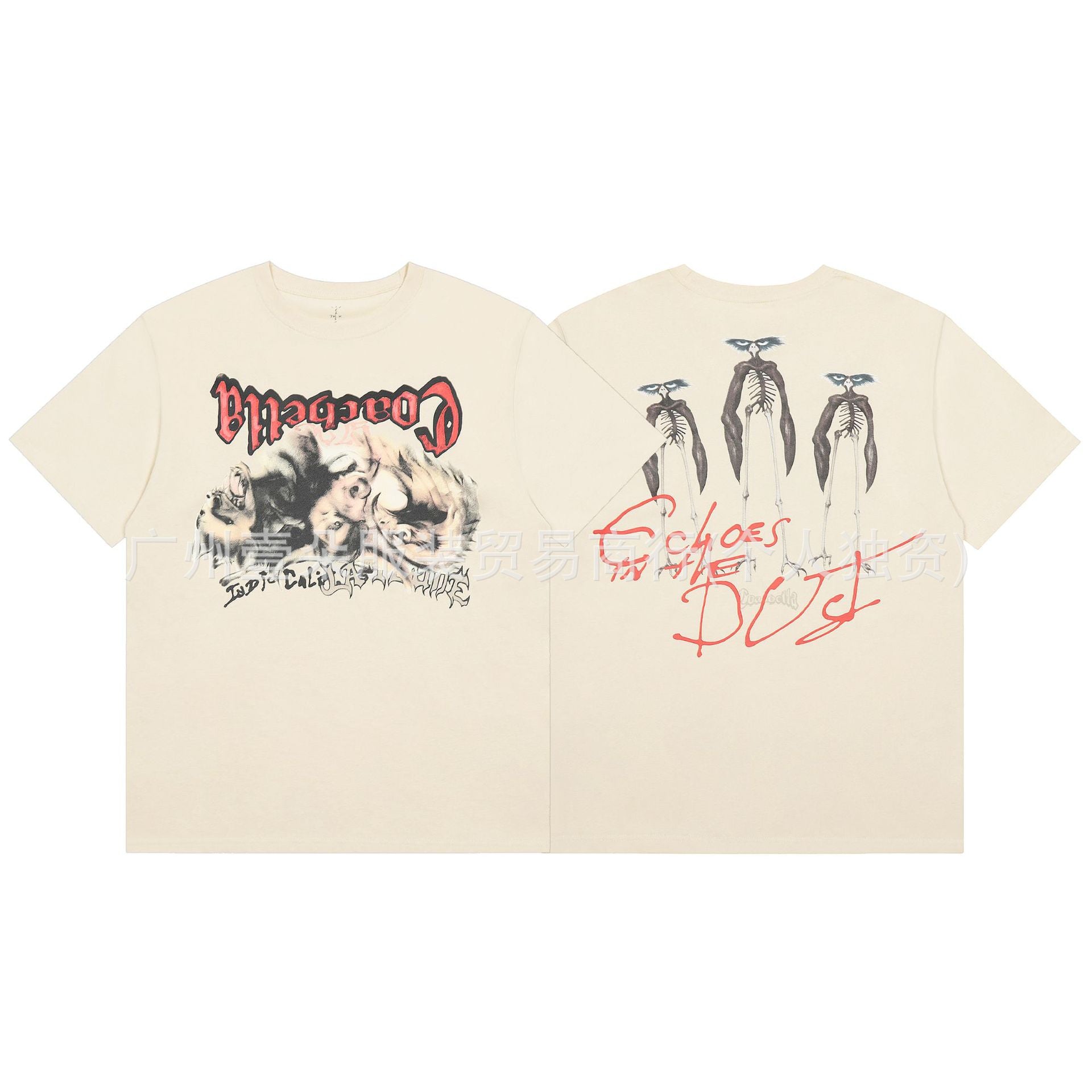 American High Street Abstract Graffiti Cartoon Animation Spoof Printed Short-Sleeved Oversize American Loose Half-Sleeved T-Shirt
