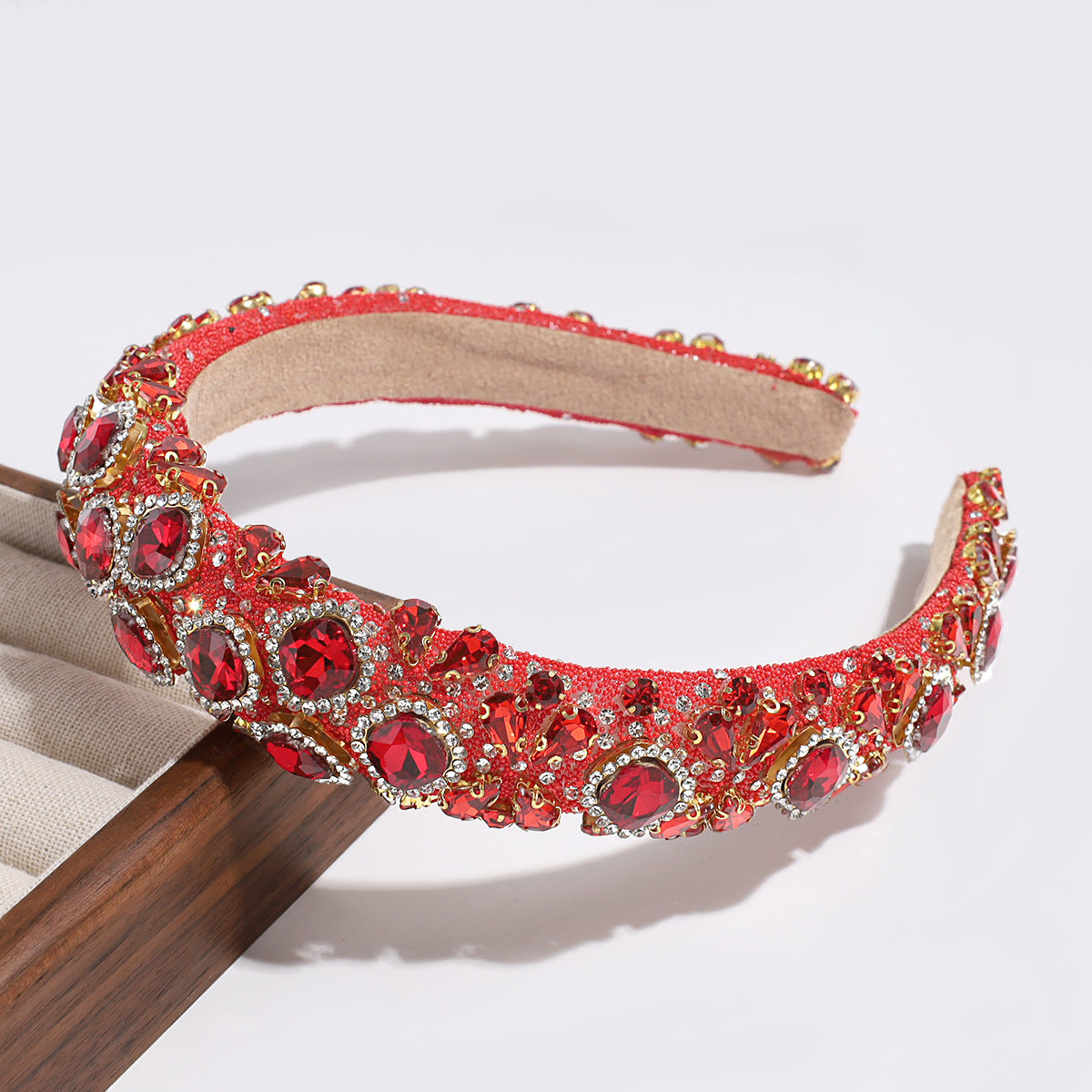 Cross-border Heavy Industry Luxury Full Diamond High-end Sense Headband Hair Accessories Fashion Temperament High Cranial Top Pressure Hair Headband Headwear for Women