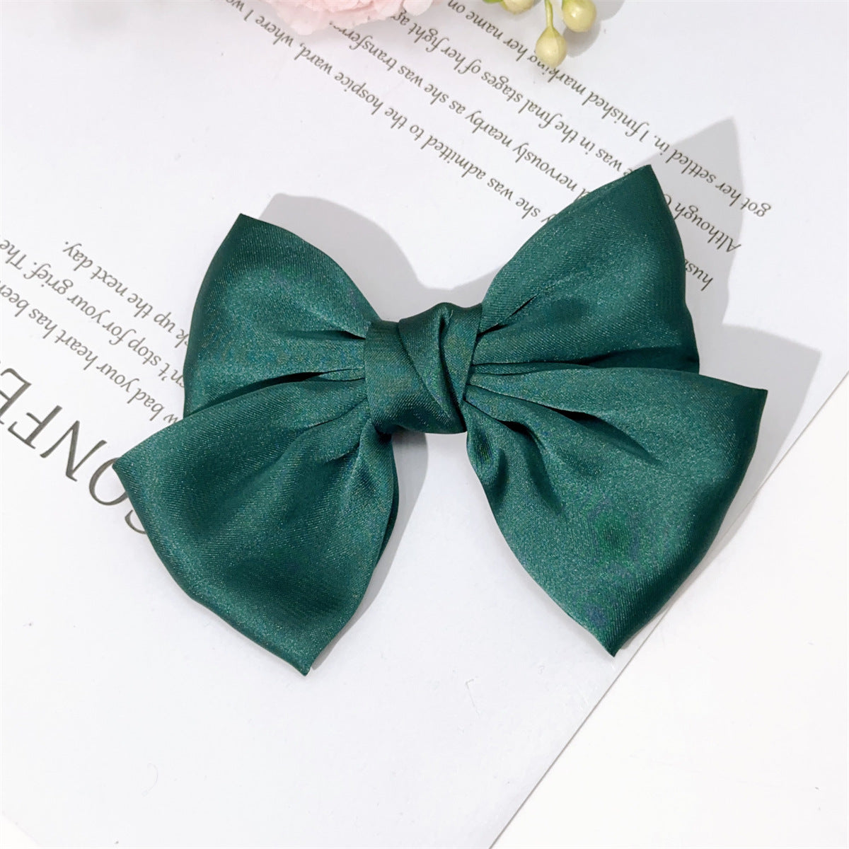 Korean Same Style Red Big Bow Hairpin Female Back Head Top Clip Simple French Retro Popular Kidsren's Hair Accessories