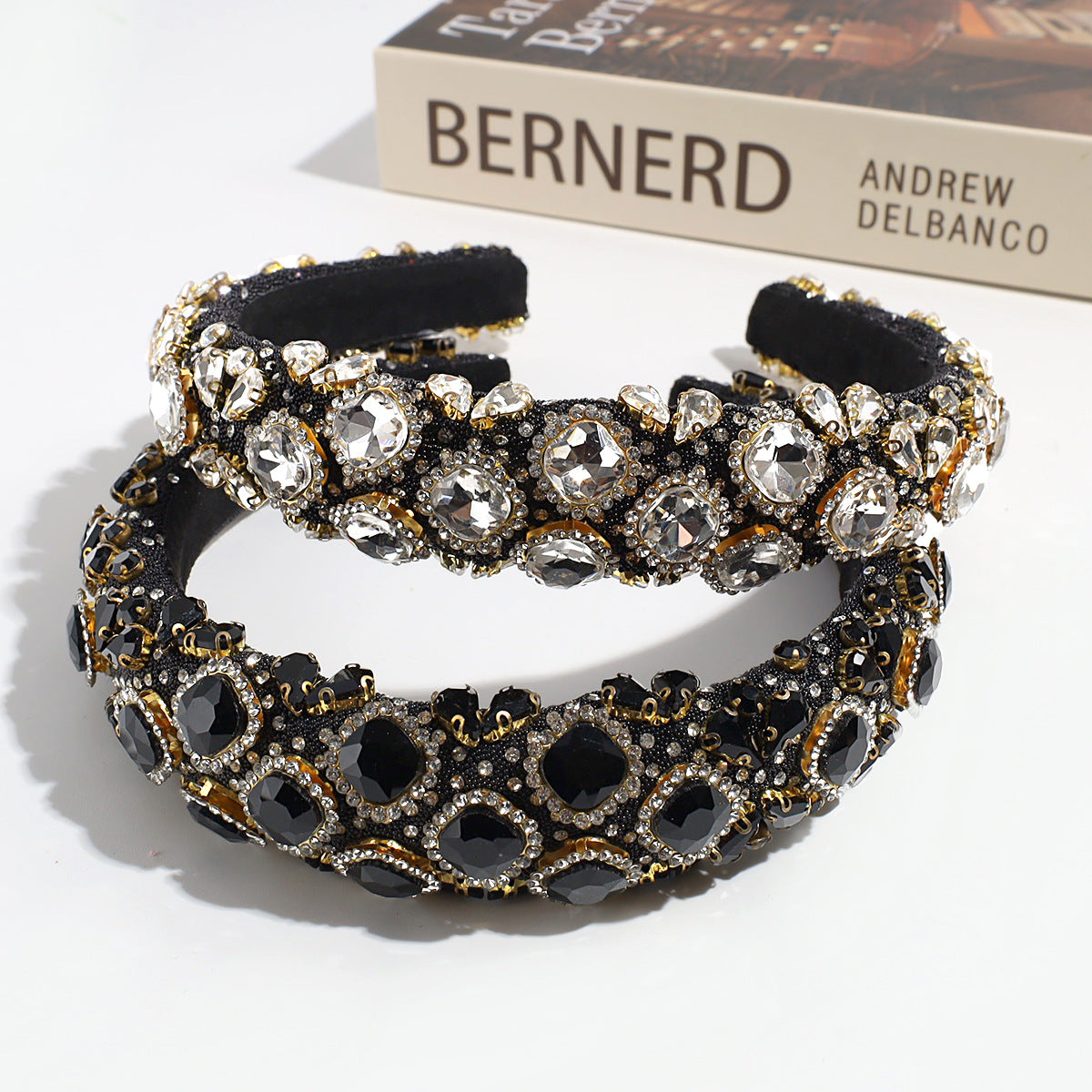 Cross-border Heavy Industry Luxury Full Diamond High-end Sense Headband Hair Accessories Fashion Temperament High Cranial Top Pressure Hair Headband Headwear for Women