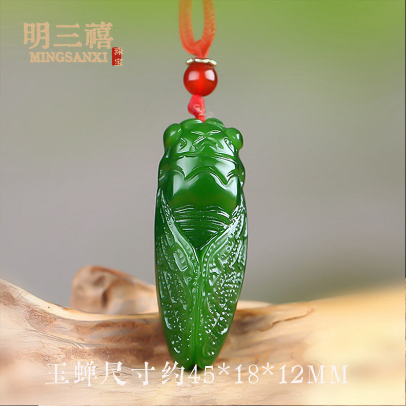 Xinjiang Outer Mongolian Material Pixiu Ping An No-thing Brand Lucky Bag Pendant Spinach Green Jasper Guanyin Buddha Dragon Brand Carp Pendant
