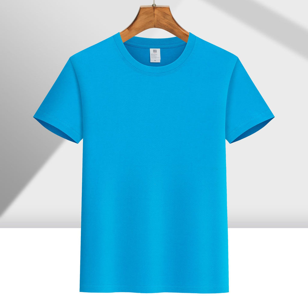 Pure Cotton T-Shirt with Printed Text, Round Neck Advertising Shirt, Class Uniform T-Shirt, DIY Custom Logo, Custom Short-Sleeved T-Shirt