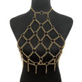 Bamboo such as clothing nightclub fashion hot girl metal ring neck mesh hollow sexy body chain DL0001