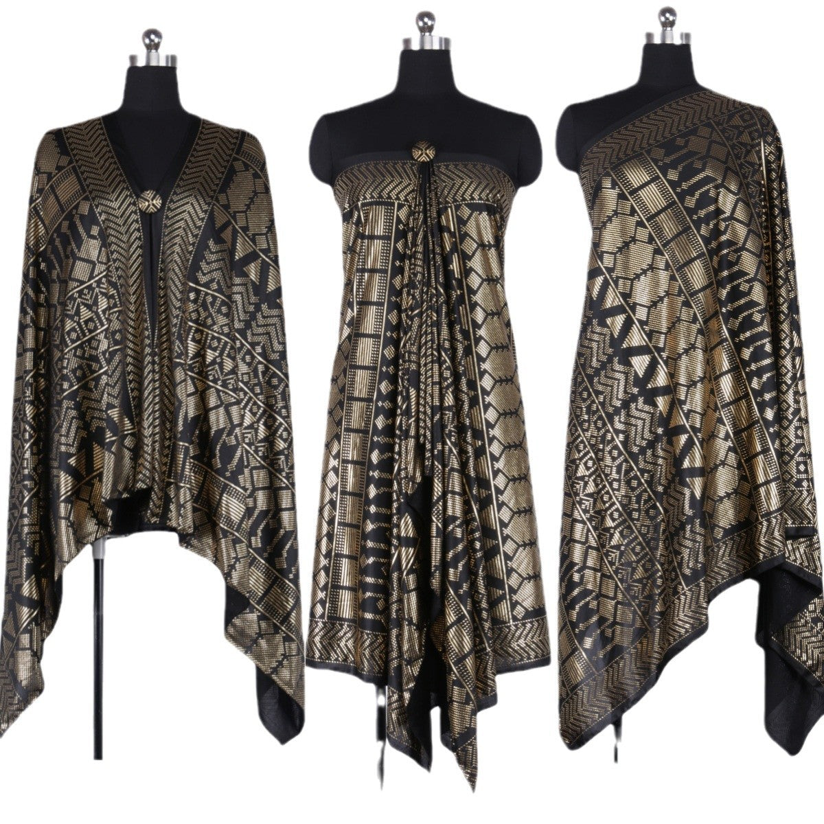Foreign trade cross-border explosions retro tin foil gold gorgeous shawl four seasons all-match dustproof soft high-elastic women's scarf