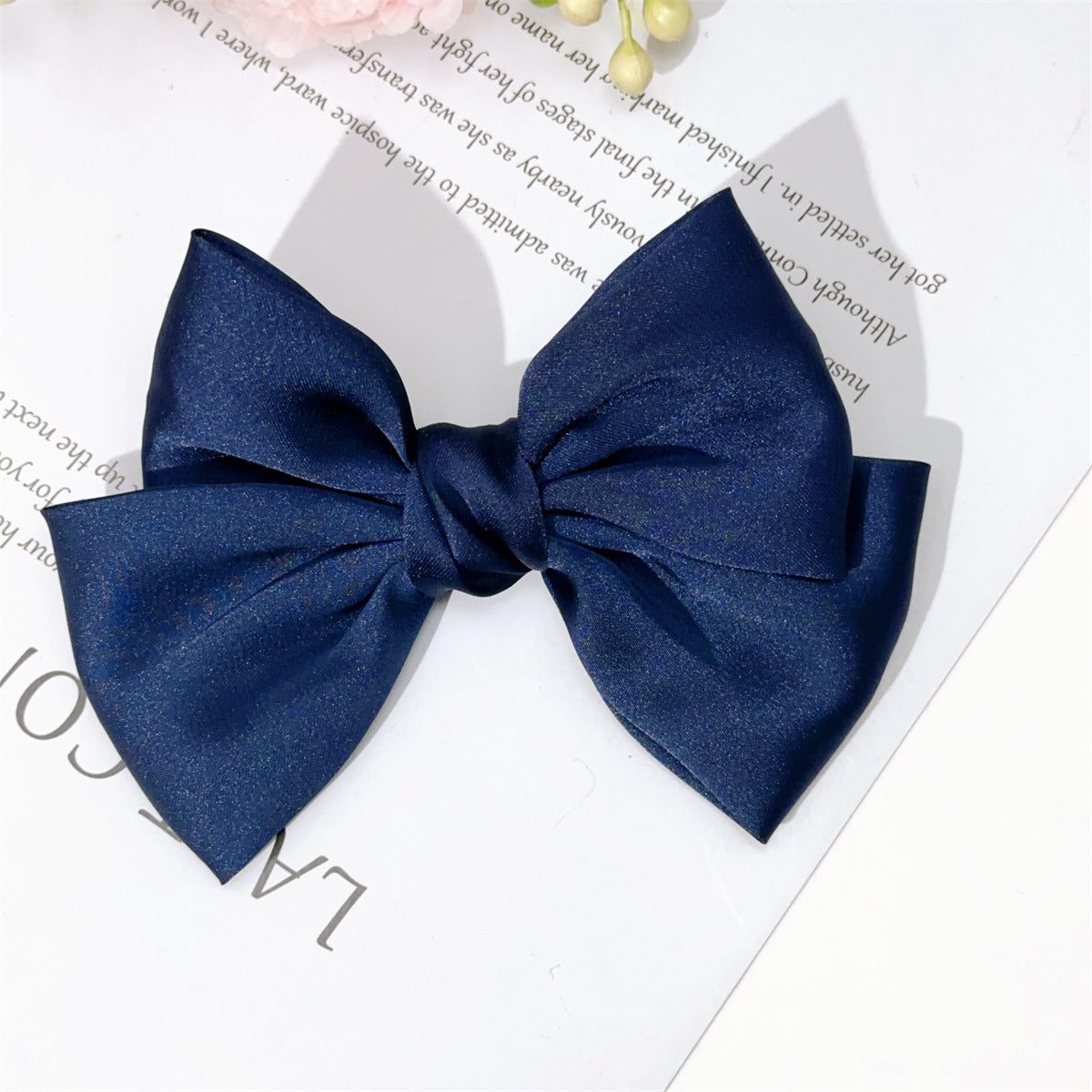 Korean Same Style Red Big Bow Hairpin Female Back Head Top Clip Simple French Retro Popular Kidsren's Hair Accessories