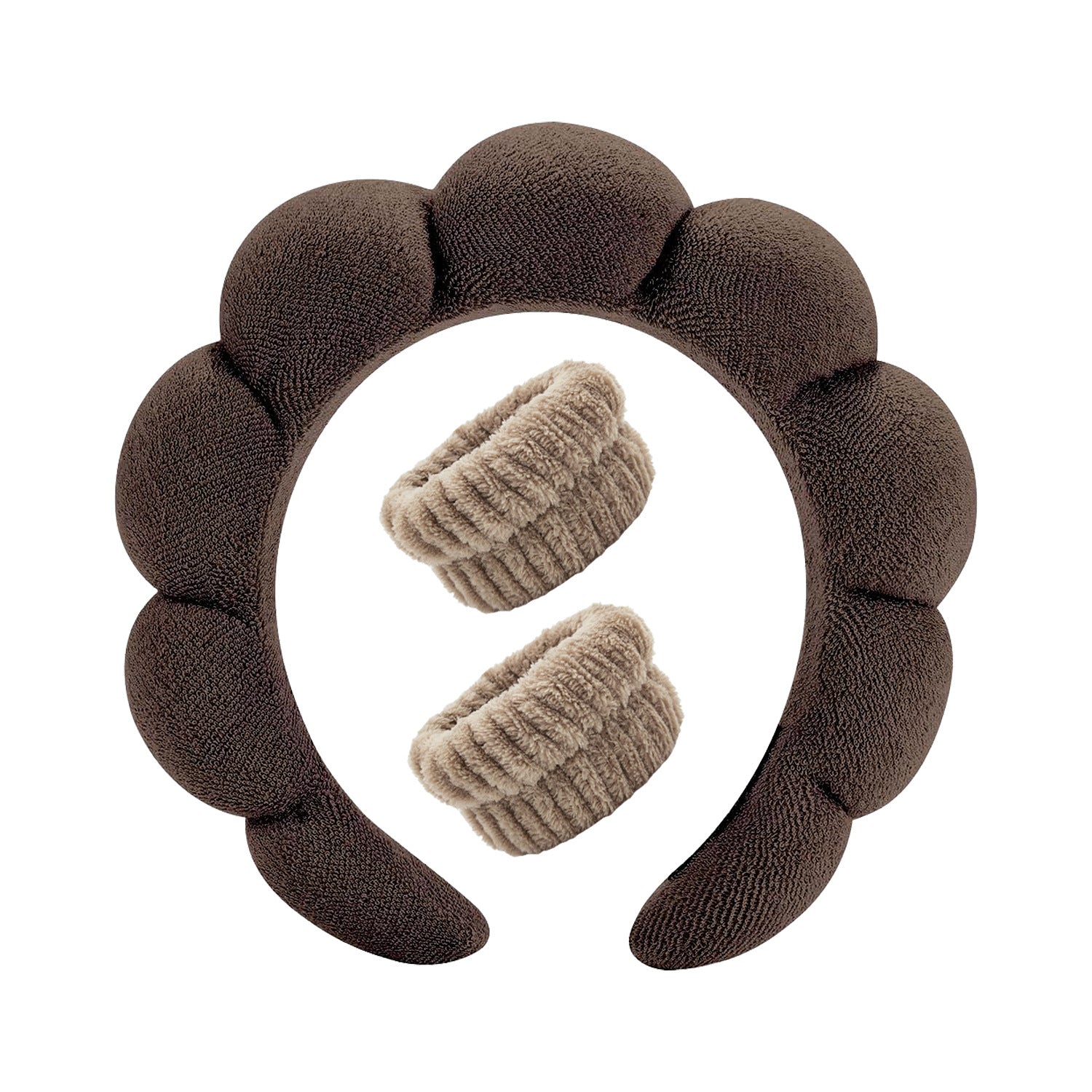 Cross-border selling European and American high cranial top women's face washing clouds sponge hairband makeup wrist band headband two-piece wholesale