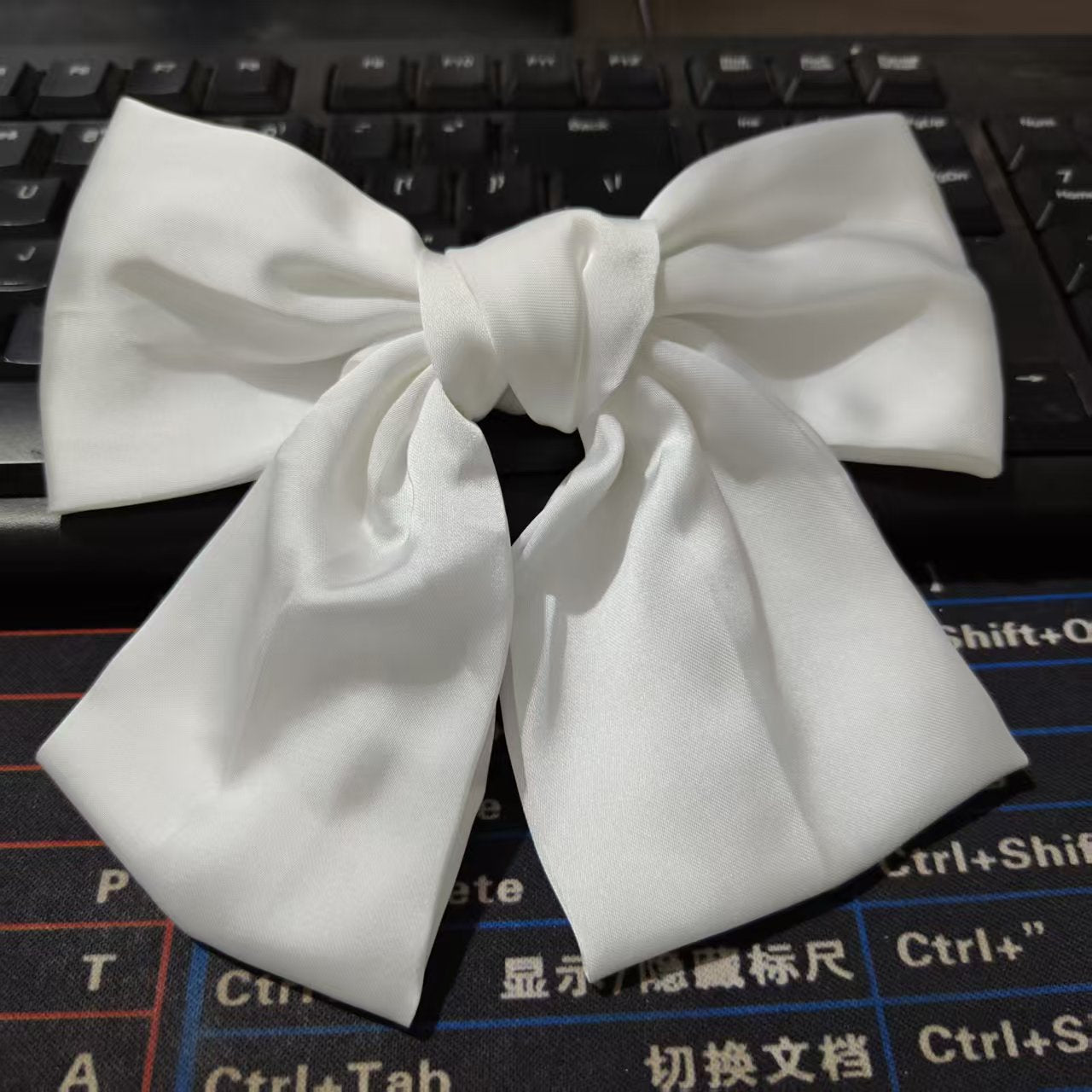Korean Same Style Red Big Bow Hairpin Female Back Head Top Clip Simple French Retro Popular Kidsren's Hair Accessories