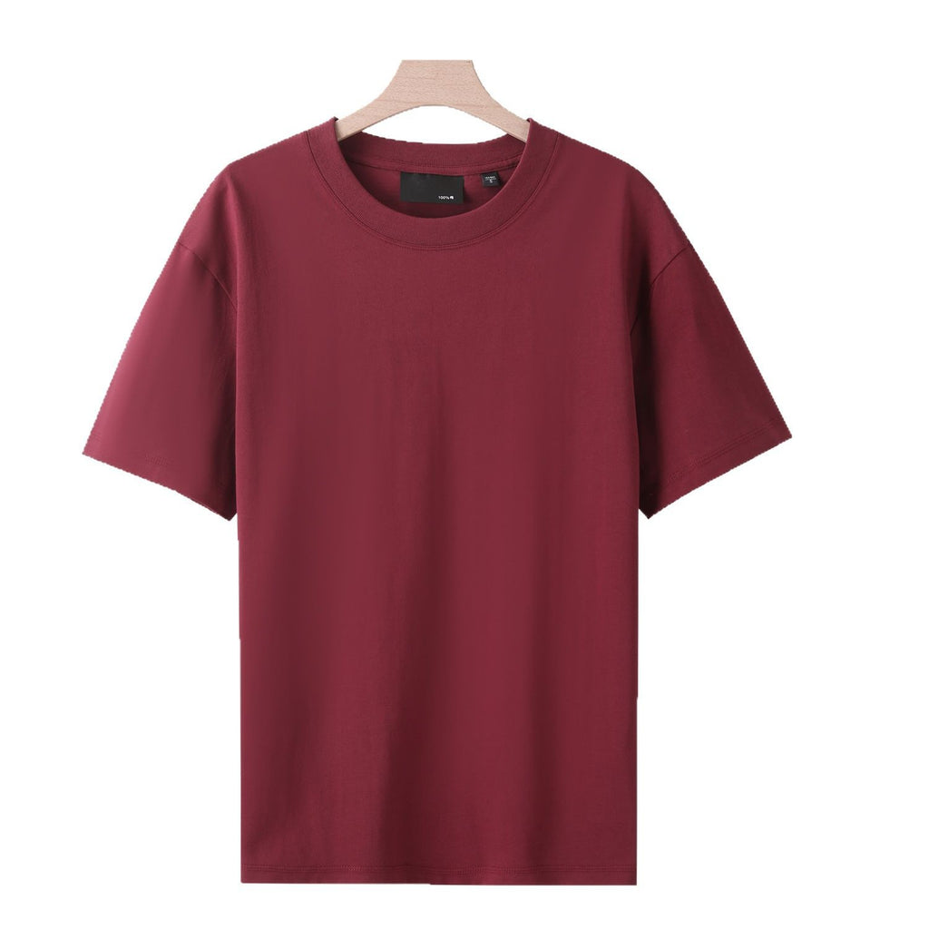 Pure Cotton T-Shirt with Printed Text, Round Neck Advertising Shirt, Class Uniform T-Shirt, DIY Custom Logo, Custom Short-Sleeved T-Shirt