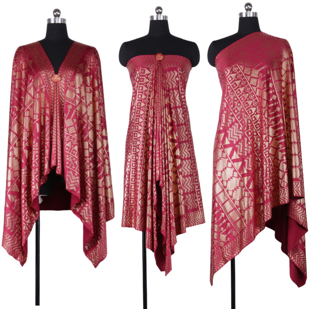 Foreign trade cross-border explosions retro tin foil gold gorgeous shawl four seasons all-match dustproof soft high-elastic women's scarf