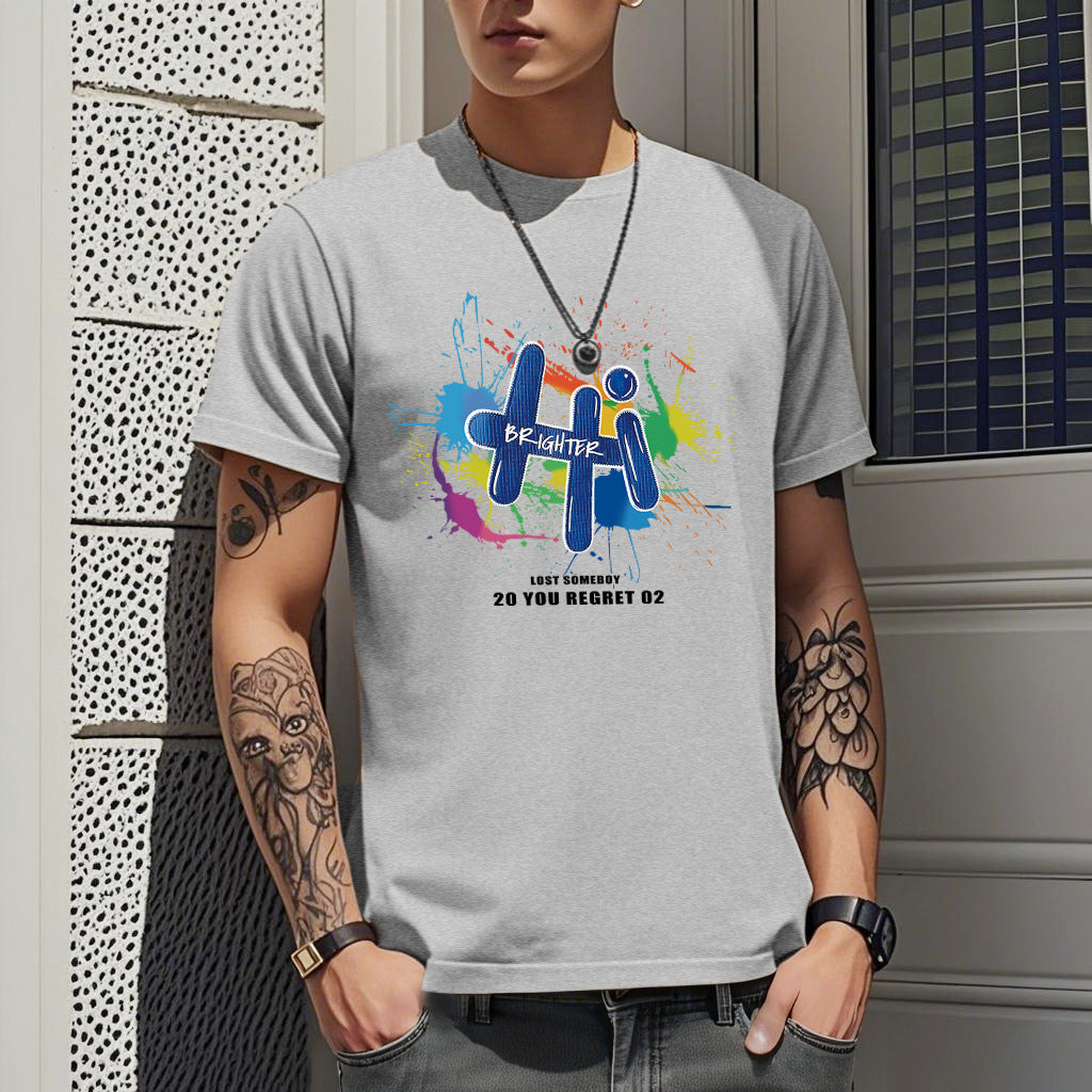 T-Shirt Imprimé Homme Style Coréen - Slim Fit Polyvalent Été 2026