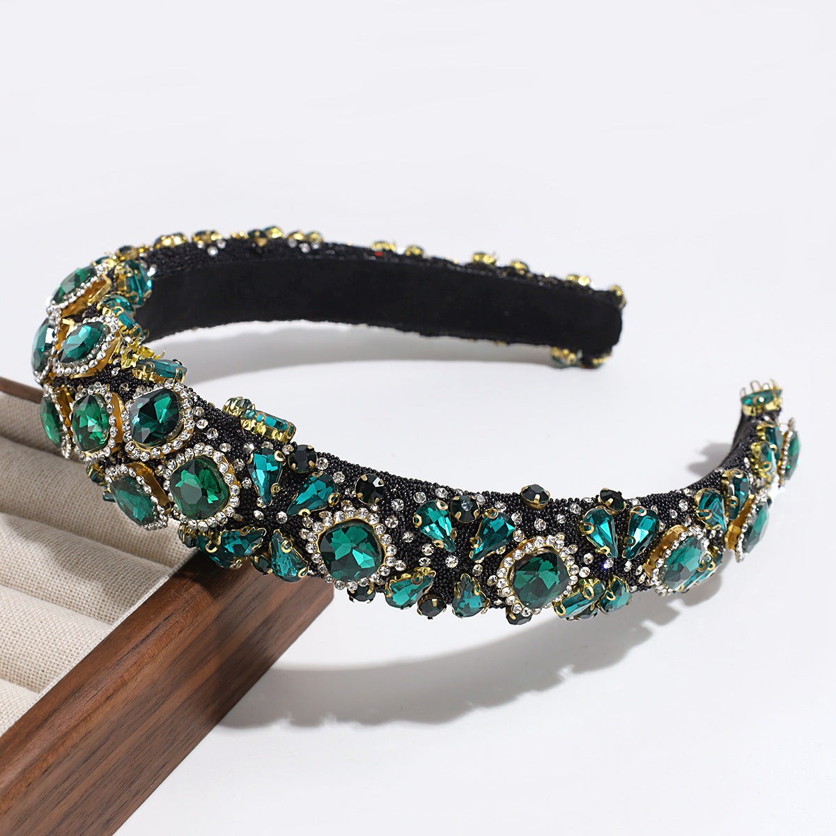 Cross-border Heavy Industry Luxury Full Diamond High-end Sense Headband Hair Accessories Fashion Temperament High Cranial Top Pressure Hair Headband Headwear for Women