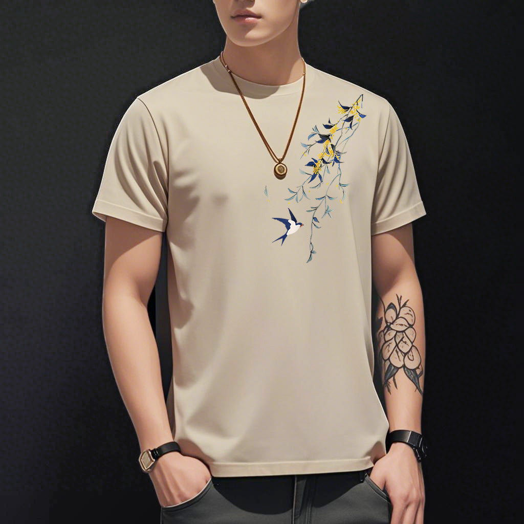 T-Shirt Imprimé Homme Style Coréen - Slim Fit Polyvalent Été 2026