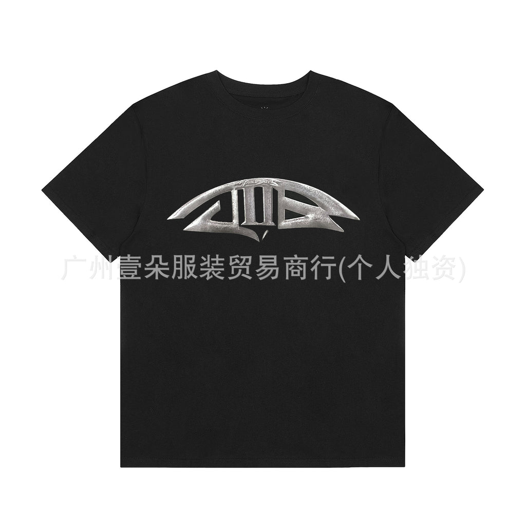 American High Street Abstract Graffiti Cartoon Animation Spoof Printed Short-Sleeved Oversize American Loose Half-Sleeved T-Shirt