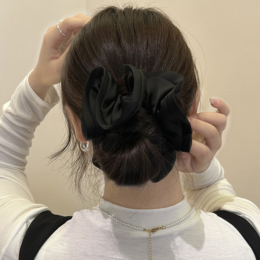New French Style All-match Large Intestine Hair Ring High Elastic Durable Exquisite Rubber Tendons Do Not Hit with Payon Headline Elegant Hair Accessories