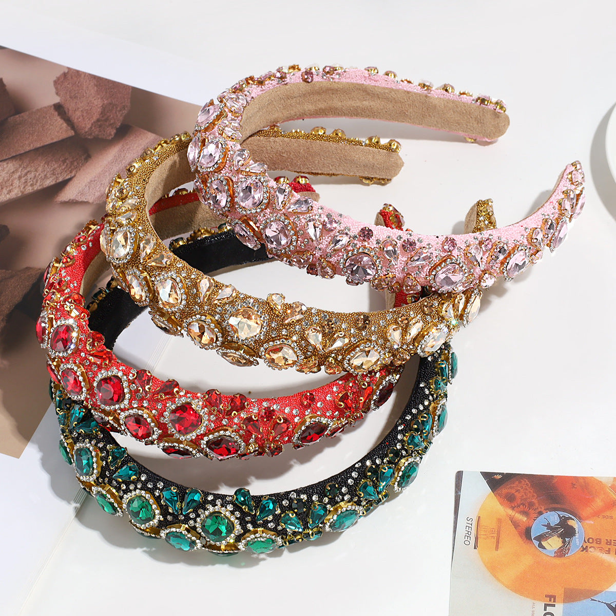 Cross-border Heavy Industry Luxury Full Diamond High-end Sense Headband Hair Accessories Fashion Temperament High Cranial Top Pressure Hair Headband Headwear for Women