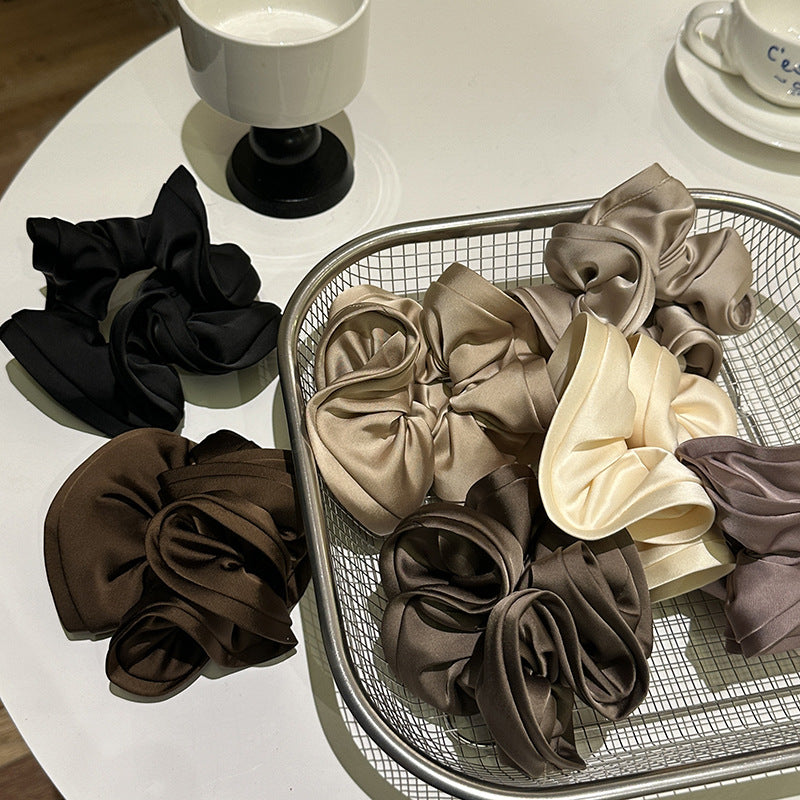 New French Style All-match Large Intestine Hair Ring High Elastic Durable Exquisite Rubber Tendons Do Not Hit with Payon Headline Elegant Hair Accessories