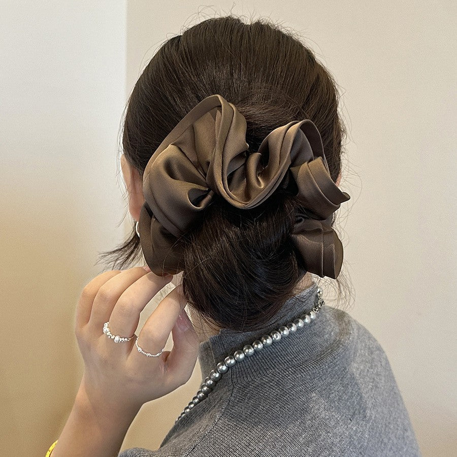 New French Style All-match Large Intestine Hair Ring High Elastic Durable Exquisite Rubber Tendons Do Not Hit with Payon Headline Elegant Hair Accessories