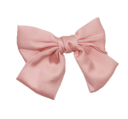 Korean Same Style Red Big Bow Hairpin Female Back Head Top Clip Simple French Retro Popular Kidsren's Hair Accessories