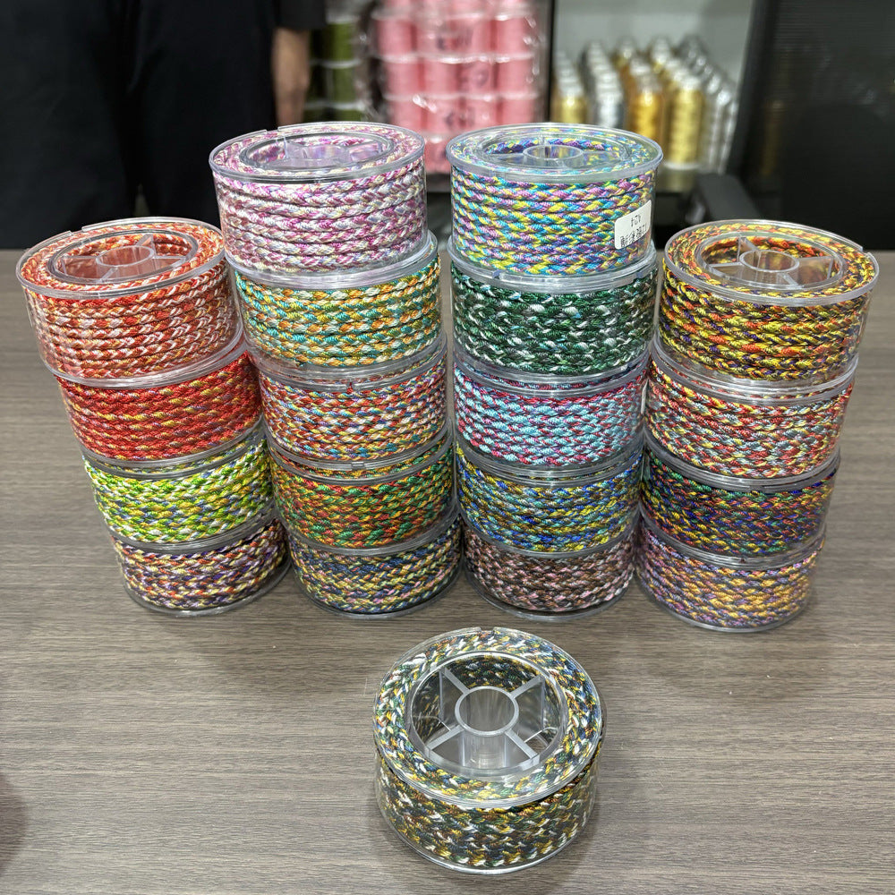 Duan Dye Hand Knitted Rope DIY Accessories Rope Jade Jewelry High-end Knitted Rope Semi-finished Dopamine Thangka Rope