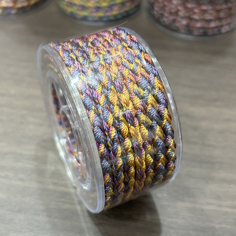 Duan Dye Hand Knitted Rope DIY Accessories Rope Jade Jewelry High-end Knitted Rope Semi-finished Dopamine Thangka Rope
