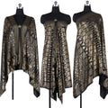 Foreign trade cross-border explosions retro tin foil gold gorgeous shawl four seasons all-match dustproof soft high-elastic women's scarf