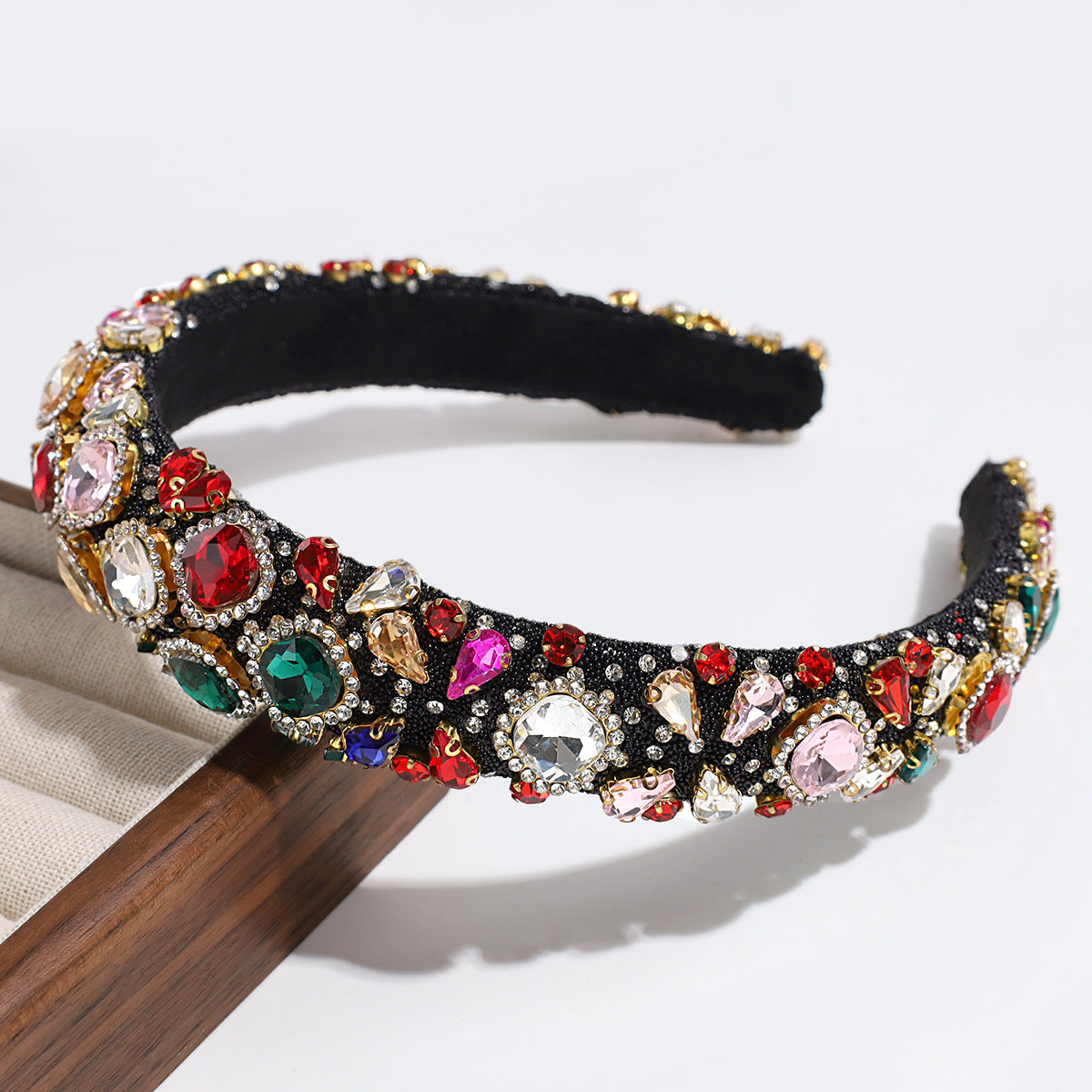 Cross-border Heavy Industry Luxury Full Diamond High-end Sense Headband Hair Accessories Fashion Temperament High Cranial Top Pressure Hair Headband Headwear for Women
