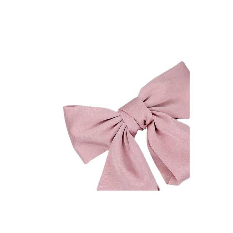 Korean Same Style Red Big Bow Hairpin Female Back Head Top Clip Simple French Retro Popular Kidsren's Hair Accessories