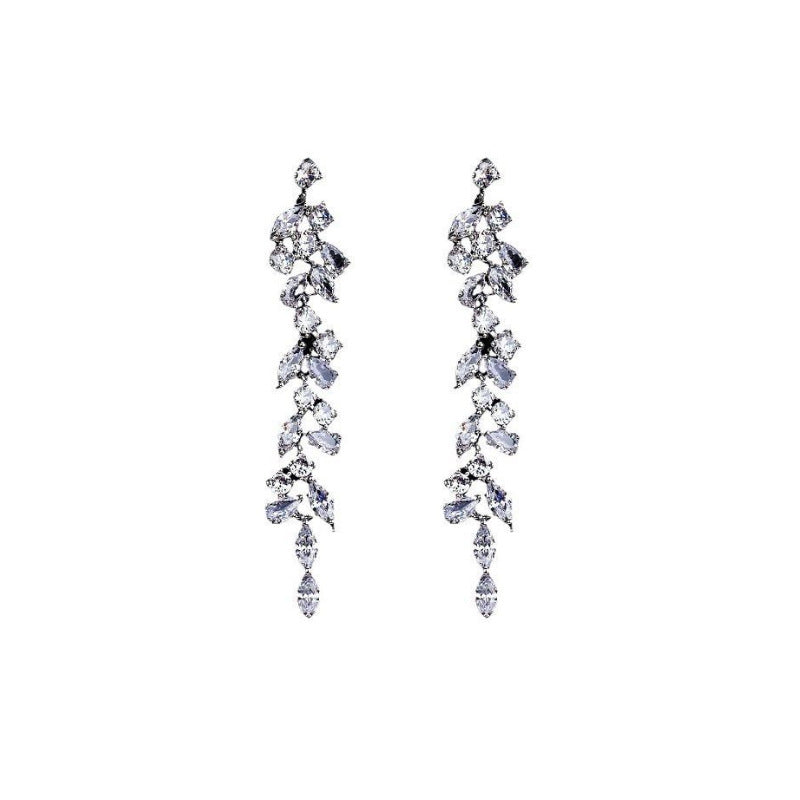 Light Luxury Zircon Tassel Earrings Women's Niche Design High-end Ear Drop Earrings 2024 New Explosive Unique Earrings