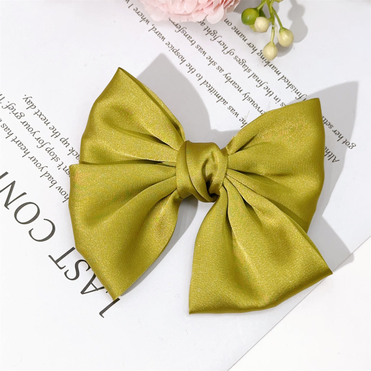 Korean Same Style Red Big Bow Hairpin Female Back Head Top Clip Simple French Retro Popular Kidsren's Hair Accessories