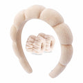 Cross-border selling European and American high cranial top women's face washing clouds sponge hairband makeup wrist band headband two-piece wholesale
