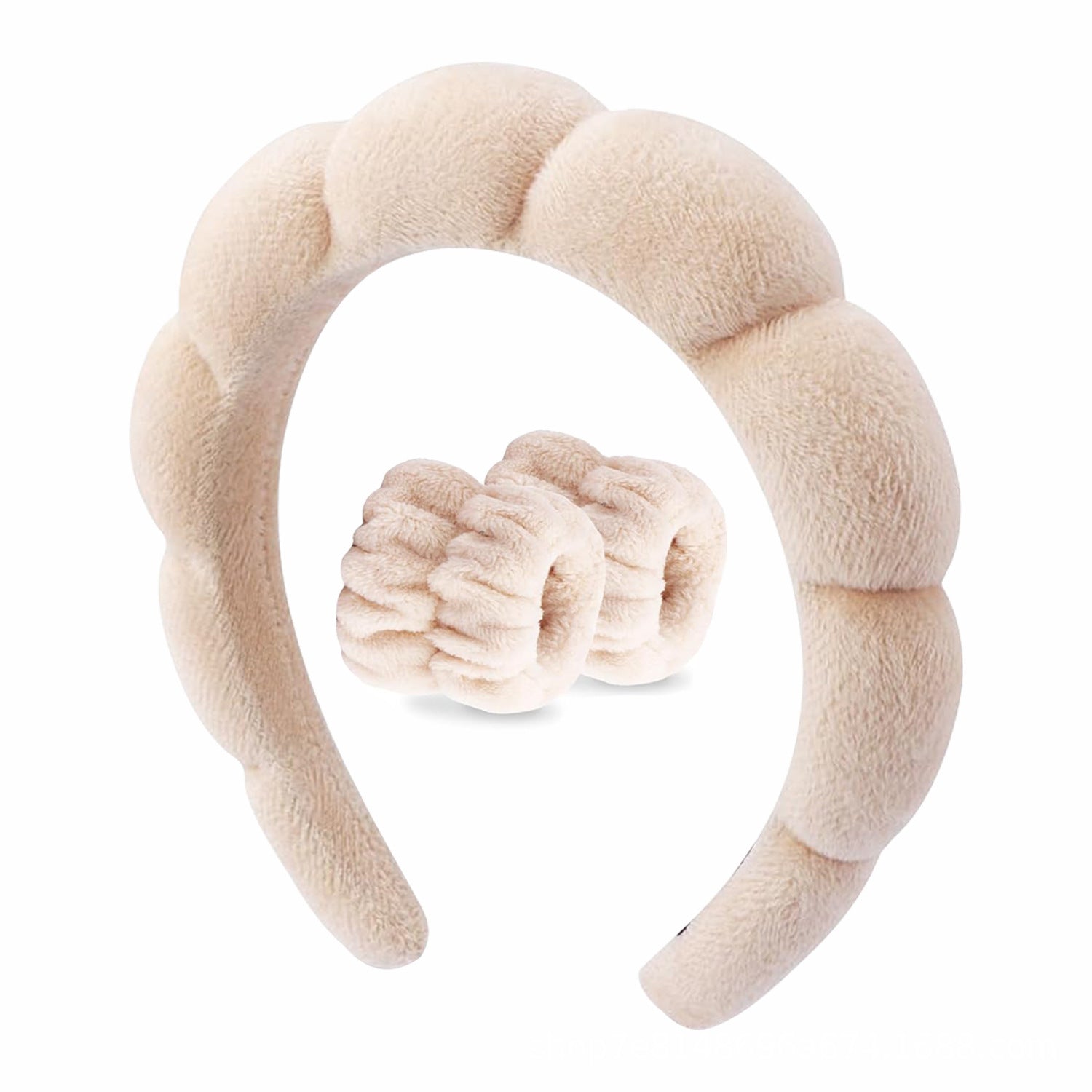 Cross-border selling European and American high cranial top women's face washing clouds sponge hairband makeup wrist band headband two-piece wholesale