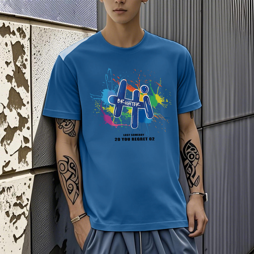 T-Shirt Imprimé Homme Style Coréen - Slim Fit Polyvalent Été 2026