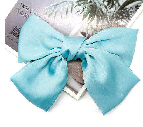 Korean Same Style Red Big Bow Hairpin Female Back Head Top Clip Simple French Retro Popular Kidsren's Hair Accessories