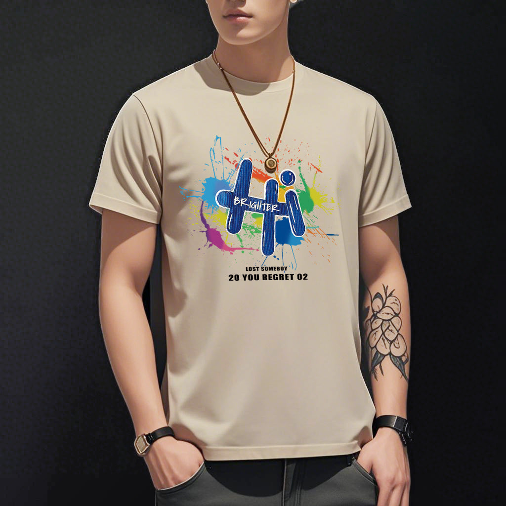 T-Shirt Imprimé Homme Style Coréen - Slim Fit Polyvalent Été 2026