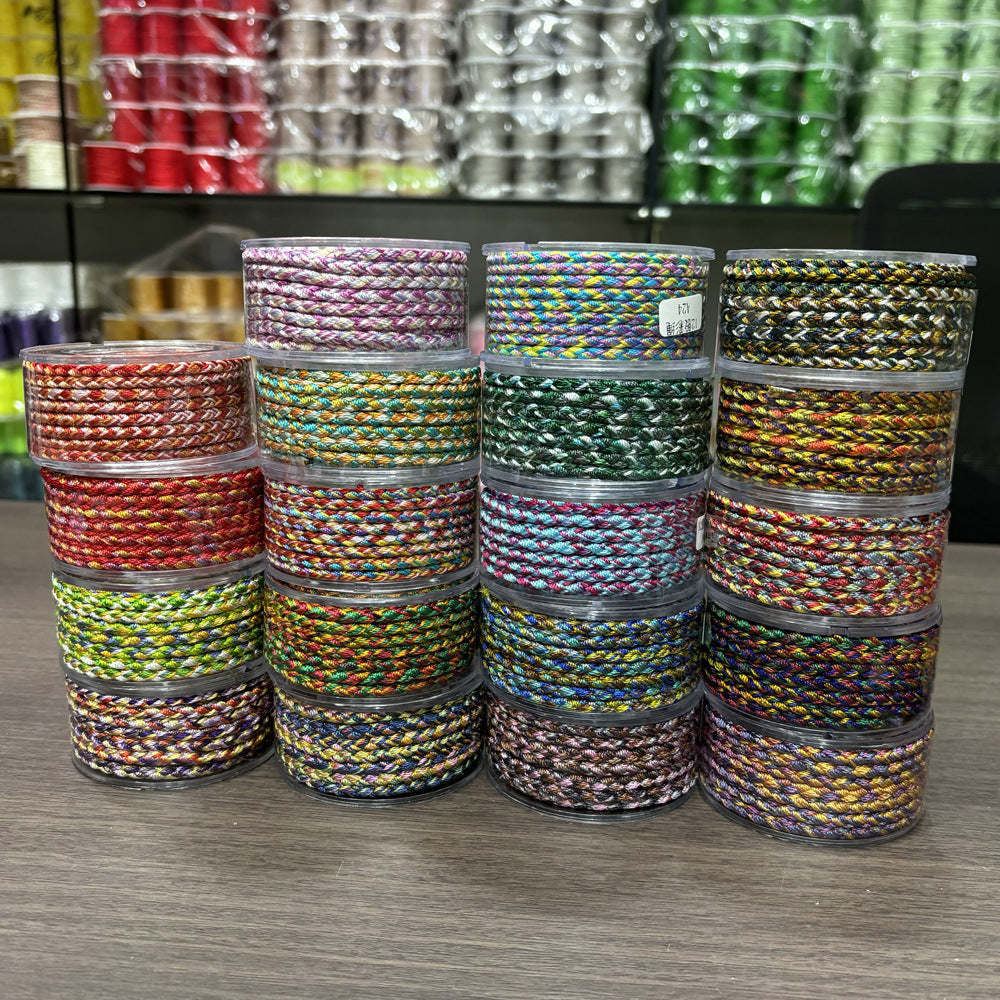 Duan Dye Hand Knitted Rope DIY Accessories Rope Jade Jewelry High-end Knitted Rope Semi-finished Dopamine Thangka Rope