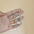 Light Luxury Zircon Tassel Earrings Women's Niche Design High-end Ear Drop Earrings 2024 New Explosive Unique Earrings