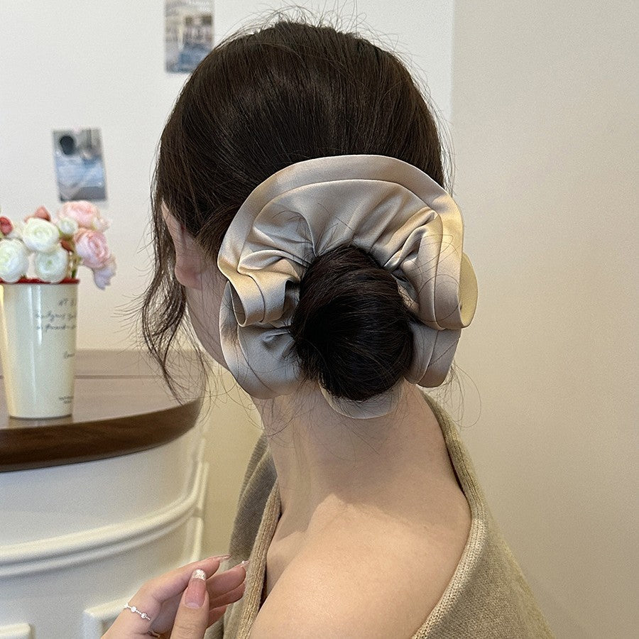 New French Style All-match Large Intestine Hair Ring High Elastic Durable Exquisite Rubber Tendons Do Not Hit with Payon Headline Elegant Hair Accessories
