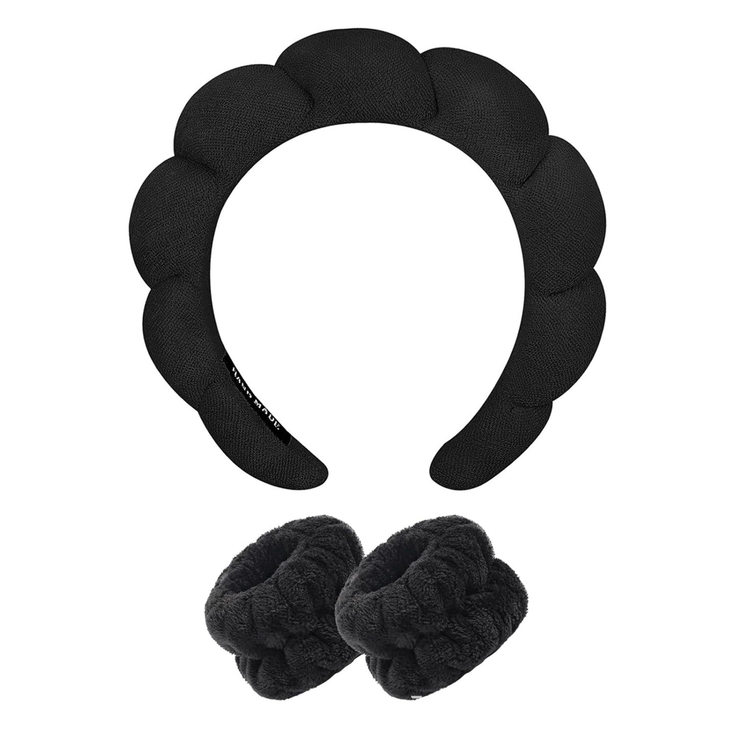 Cross-border selling European and American high cranial top women's face washing clouds sponge hairband makeup wrist band headband two-piece wholesale