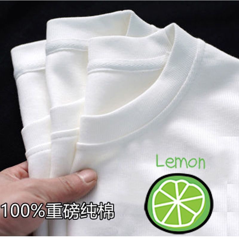 Heavy Weight Combed Cotton T-Shirt for Men and Women, Chinese Trend Short-Sleeved Bottoming Shirt, Simple Ins Trend Summer Loose Short-Sleeved Shirt