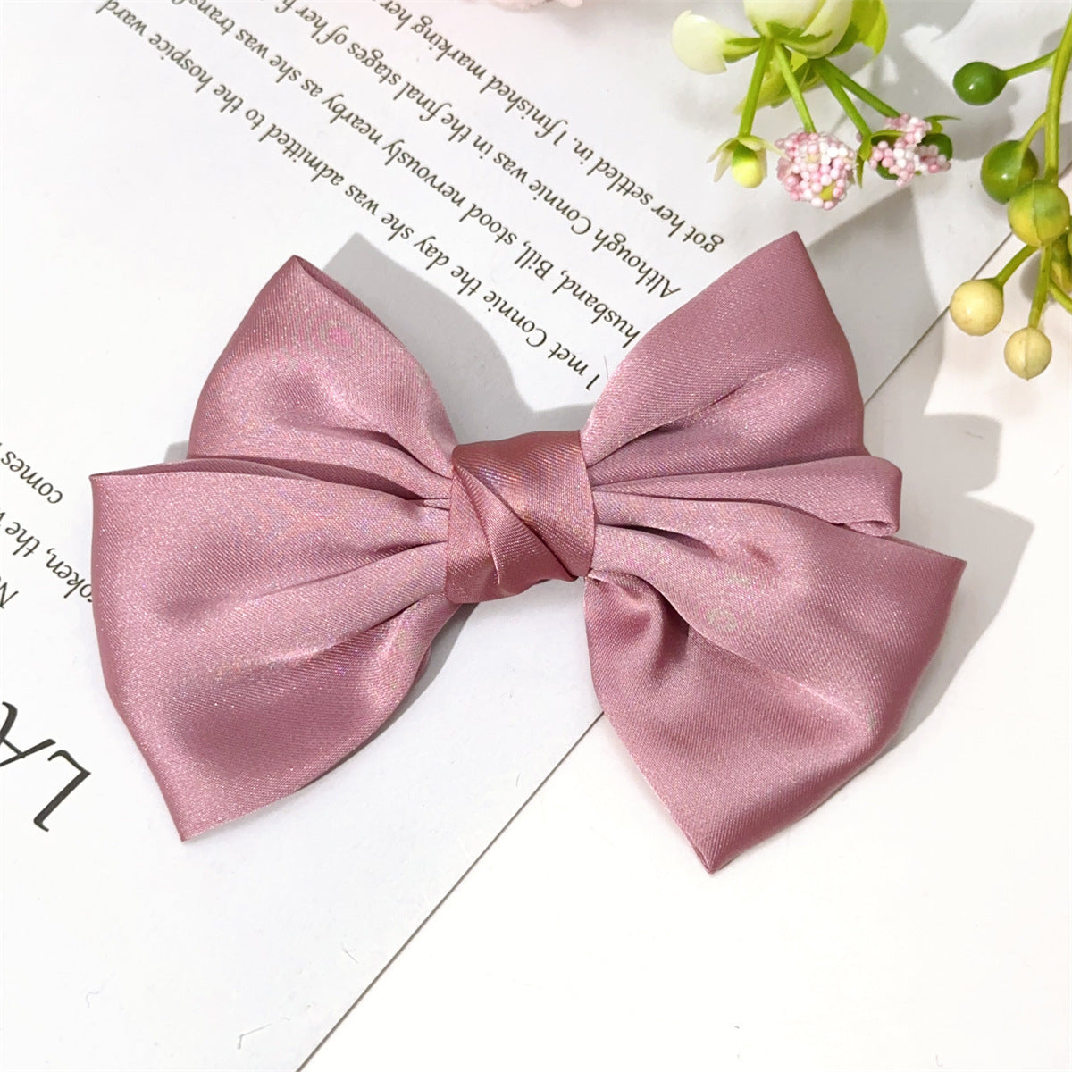 Korean Same Style Red Big Bow Hairpin Female Back Head Top Clip Simple French Retro Popular Kidsren's Hair Accessories