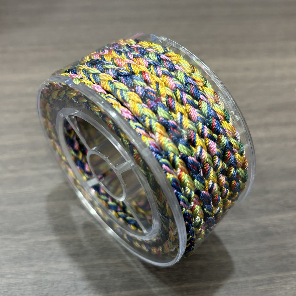 Duan Dye Hand Knitted Rope DIY Accessories Rope Jade Jewelry High-end Knitted Rope Semi-finished Dopamine Thangka Rope