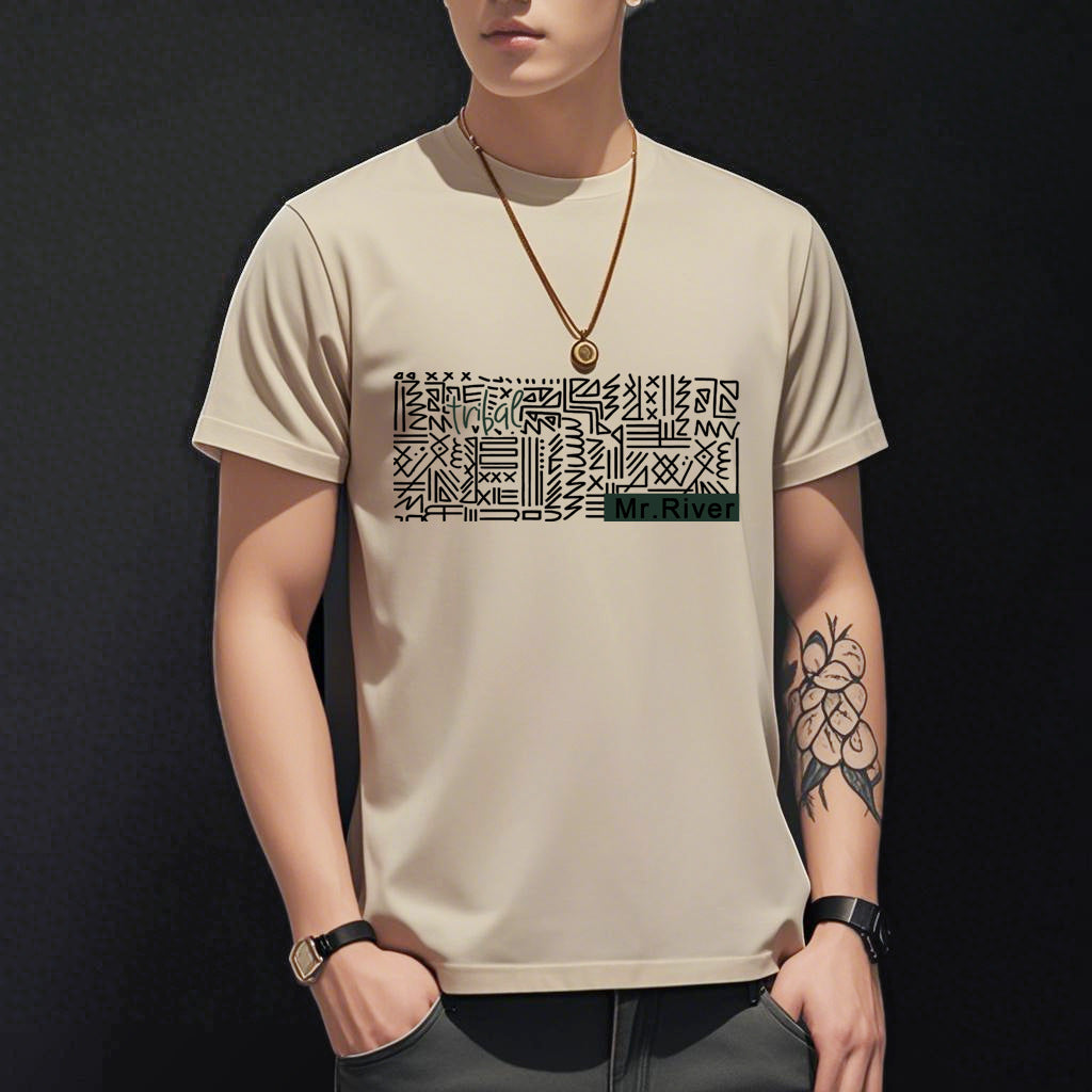 T-Shirt Soie de Glace Imprimé Homme - Slim Fit Été 2026