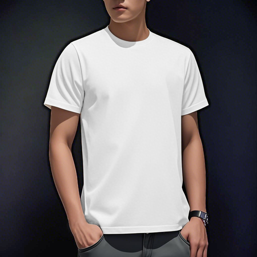 T-Shirt Soie de Glace Imprimé Homme - Slim Fit Été 2026