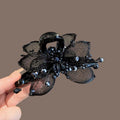 Korean-Style High-End Handmade Copper Wire Braided Flower Hair Clip, Plastic Resin Large Shark Clip for Updo at the Back of the Head